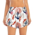thumbnail image 4 of Lsque Koi Fish And Corals Printed Women's Running Shorts with Liner Pockets,Elastic Quick Dry Workout Athletic Gym Yoga Shorts,Womens High Waist Shorts-Medium, 4 of 9