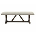 thumbnail image 4 of ACME Pascaline Wooden Upholstered Bench in Gray Fabric and Oak, 4 of 6