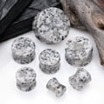 thumbnail image 2 of A Pair of Black Sesame Stone Double Flared Ear Gauge Plug, 2 of 3