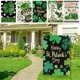 thumbnail image 4 of Decoraciones para el Día de San Patricio, Accesorios para el Día de San Patricio, Regalos para el Día de San Patricio, Bandera de jardín a cuadros de San Patricio, Bandera decorativa para exteriores,, 4 of 7