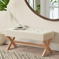 HUIMO Bedroom Bench, 35" Upholstered Entryway Bench & Dining Bench