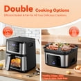 thumbnail image 6 of 7.5QT XL Flip-Top Air Fryer & Grill Oven, 8-in-1 Presets, 400°F Fast Heating , Visible Window with Interior Light, Nonstick Basket, Auto-Off, Family-Sized for 2–7 People, Stainless Steel, Black, 6 of 10