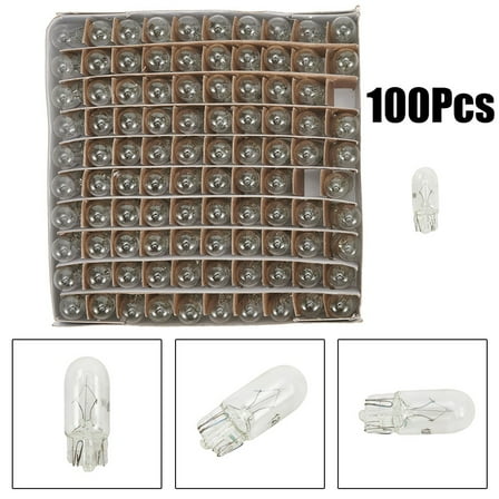 100 Pcs 194 T10 Clear Wedge Incandescent Instrument Panel Light Bulbs