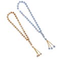 thumbnail image 3 of mini cuentas de oración color azul champán, 33 cuentas musulmanas Tasbih con cuentas de sastre para decoración diaria., 3 of 14