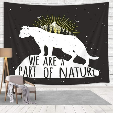 Nature Camping Explore Quotes Tapestry Wall Hanging Wall Art Decor, Safari Wild  Animals Tiger Leopard with Rustic Pine Forest Mountain Tapestries for  Living Room Bedroom Bedding Dorm,80X60in | Walmart Canada