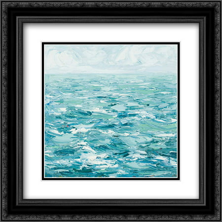 Rough Waters 2x Matted 20x20 Black Ornate Framed Art Print by Coolick, Ann Marie