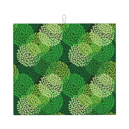 

Matuu Green Flower for Dish Drying Mat for Kitchen Counter for Kitchen and Dining Kitchen Counter Accessories 16 x18