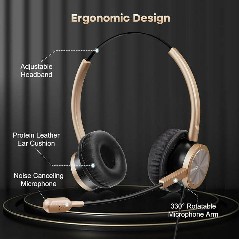 MAIRDI Telephone Headset with RJ9 Jack for Cisco Phone, Including
