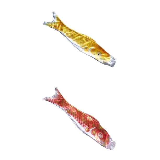2 banderas de carpa japonesa Koinobori para decoración de jardín, patio, bar y terraza. Rojo amarillo