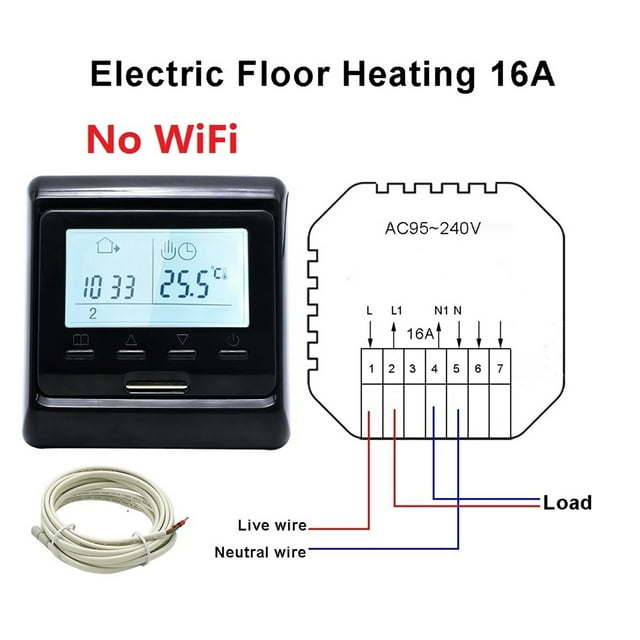 Thermostat Intelligent Programmable Tuya WiFi Chauffage Électrique Contrôleur de Température de Sol, Facile à Installer