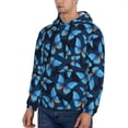 thumbnail image 3 of Lsque Blue Butterfly Pattern Casual Men's Hoodie,Hooded Sweatshirt with Kangaroo Pocket,Pullover Hoodie-XX-Large, 3 of 7