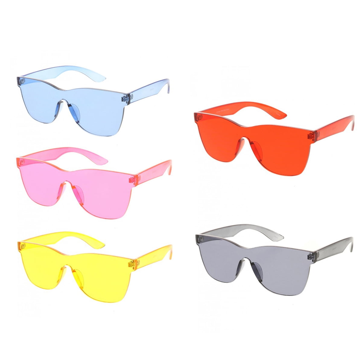 Women's Sim Modern Pantone Lens Square Rimless Sunglasses - Grey ...