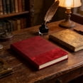 thumbnail image 6 of Faux Leather A5 Lined Notebook Hardcover Journal 200 Pages Thick Paper No Bleed College Ruled Portable Writing Notepad for Work Sch-ool Business Daily Use Red, 6 of 6