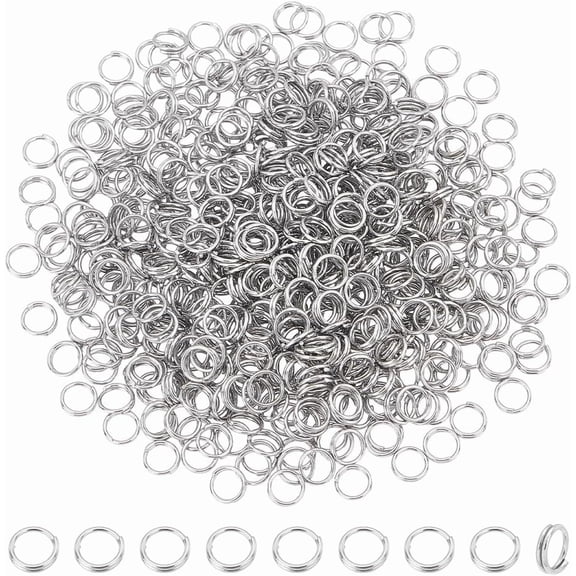 600Pcs 5mm Stainless Steel Split Jump Rings Double Loops Jump Rings Mini Key Ring Small Metal Ring Connectors for Keychains Jewelry Necklaces Bracelets Earrings Silver for diy making