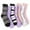 D-Purple, variant on Loritta 7 Pairs Winter Womens Fuzzy Socks Soft Warm Cozy Fluffy Soft Fleece Socks Size 6-10