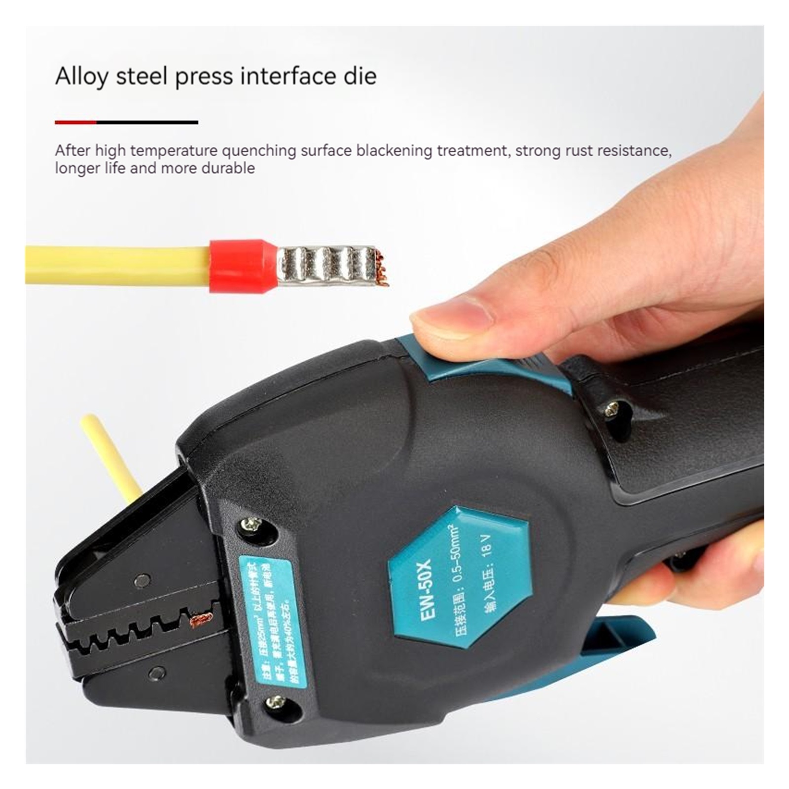 18V Electric Crimping Tool Terminal Pre-insulated Tube Type Bare Terminal Crimping Portable Tool Rechargeable Crimping 16KN ,Power Tools