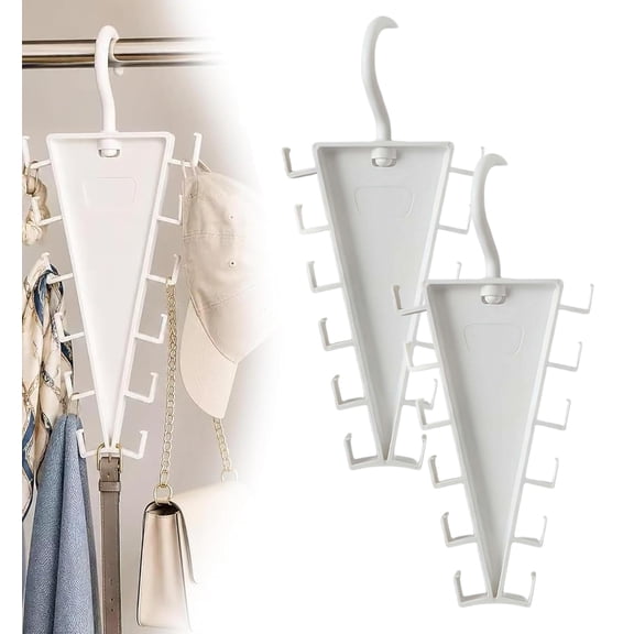 V Shaped Double-Sided Closet Organizer Hanger,12 Hooks Space Saving Closet Hanger Organizer,360 Rotatable Clothes Hanger Organizer,Multi-Layer Vertical Clothes Storage Rack for Shirts, Jackets, Hats
