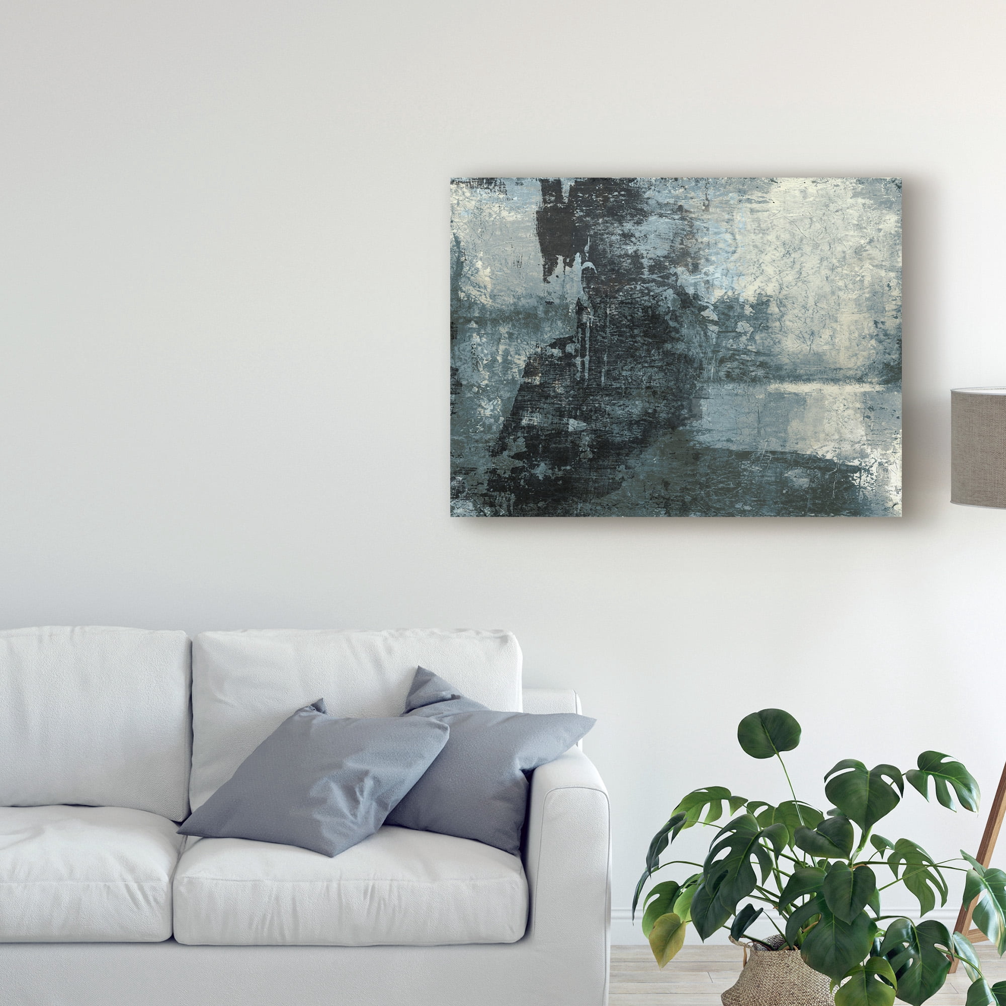 Trademark Fine Art 'Black & Grey & Blue III' Canvas Art by Studio W