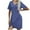 Purple, variant on WREESH Women's Fashion T-Shirt Dress Summer V-Neck Short Sleeve with Loose Comfort Blue