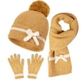 thumbnail image 2 of Busydd Hat Scarf Glove Set for Women and Men Unisex Fleece Knit Hat Scarf and Gloves Set Soft Pompom Warm Winter Sets 3 Piece Wool Accessories Sets for Cold Weather, 2 of 5
