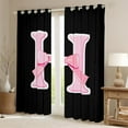 thumbnail image 2 of Erosebridal Kawaii Initial Letter Curtains Pack of 2 (52x84), Monogrammed H 30%-50% Black Out Curtains, Ribbon Cow Curtains for Living Room, Window Curtains Bedroom Decoration, 2 of 6