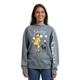 thumbnail image 6 of Coraline Character Cat & Stars Logo Women's Gray Mineral Wash Crew Neck Long Sleeve Sweatshirt -XL, 6 of 7
