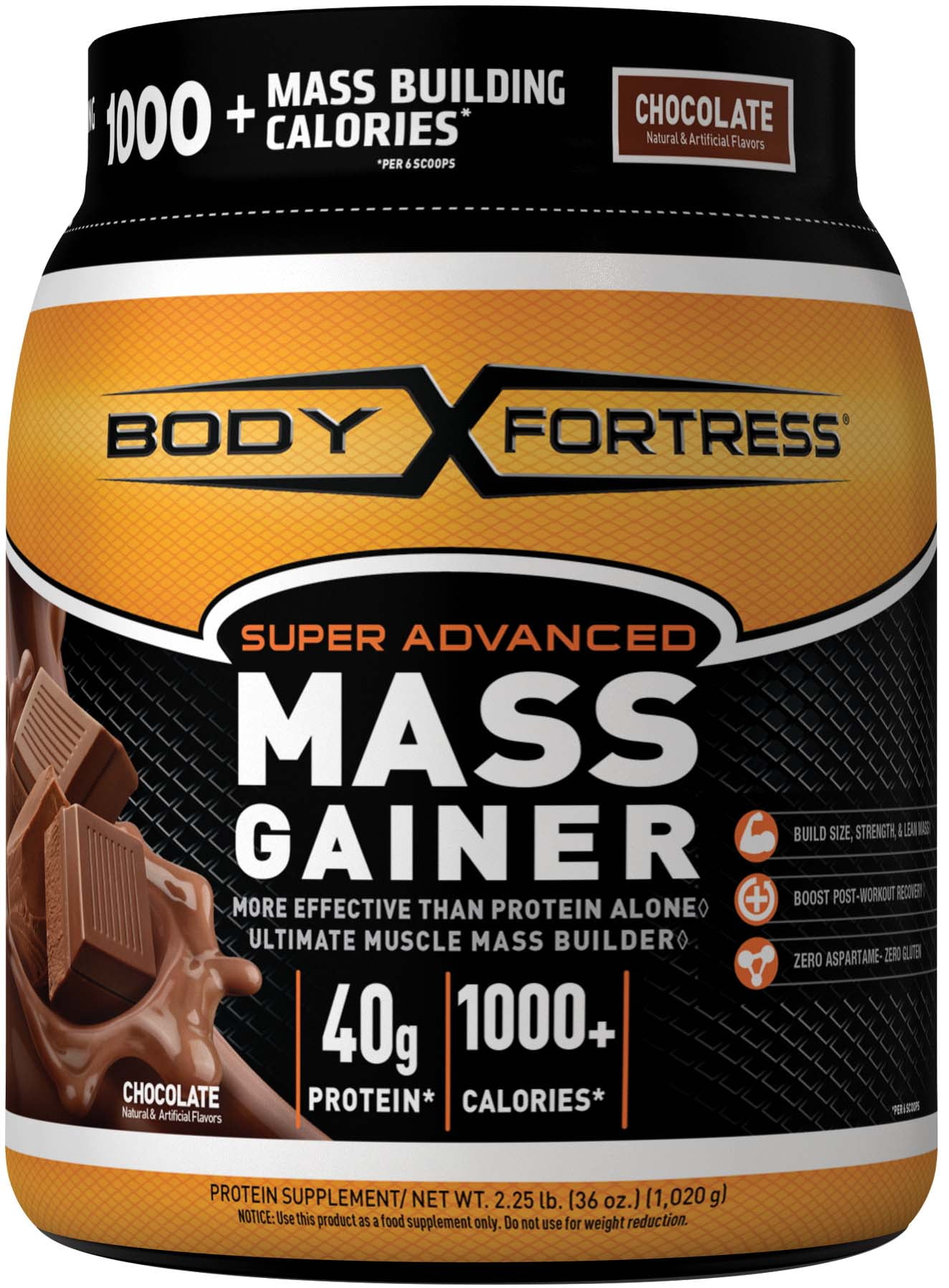 Body Fortress Mass Gainer Protein Powder Chocolate 40g Protein 2 25 