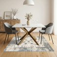 thumbnail image 3 of ODIKA 5'x7' Ultra-Soft Area Rug, Lattice Mosaic Panel With Distressed Abstract Diamond Accents None Washable, Bare feet friendly, Silk-Touch for Bedroom Home office, 3 of 7