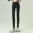thumbnail image 2 of Bibifish Women's Leggings Black High Waisted Stretch Spandex Fabric Leggings Slim Fit Casual Daily Wear Leggings With Seamless Design, 2 of 4