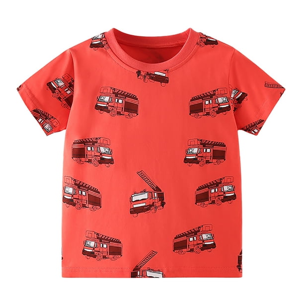 Blusas y camisas de manga corta con cuello redondo para niños de moda primavera/verano - Camisetas de manga corta - Jersey de cuello redondo Camisa de manga corta para niños