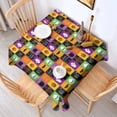 thumbnail image 2 of Halloween Patchwork Icons Pattern Square Tablecloth,Waterproof Square Table Cover,Wipeable Spillproof Washable Table Cover for Home Kitchen Party Decor 52"x52"(132x132cm), 2 of 6