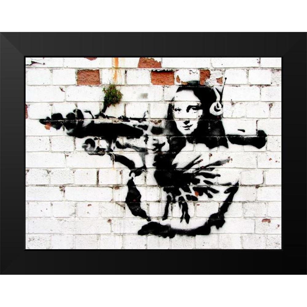 Anonymous (attributed to Banksy) 18x15 White Modern Wood Framed