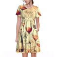 thumbnail image 1 of Bixox Robe d'Été à Manches Courtes pour Femmes Robe Ample Longueur Genou avec Poches-Vin, 1 of 7