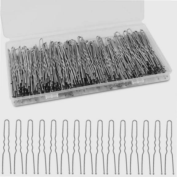 U Shaped Hair Pins, 240 pieces Silver Hair Pins for Bun U Pins Silver Bobby Pins for Updos with Box, 2.4inch