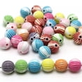 thumbnail image 2 of U8MO 500 White with Mixed Color Acrylic Corrugated Ball Spacer Beads 6mm Craft DIY, 2 of 7