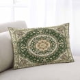 thumbnail image 2 of Green Boho Throw Pillow Cover 24 x 36 Inch Decorative Pillow Cover Chic Traditional Antique Geometric Tribal Lumbar Pillowcase Seasonal Rectangle Cushion Case for Couch Sofa Bed Living Room, 2 of 7