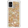 thumbnail image 2 of Compatible with Samsung Galaxy A51 Case Glitter Luxury Cute Love Liquid Quicksand Clear TPU Girls Women Stylish Bumper Shockproof Protective Case for Samsung Galaxy A51 Golden YB, 2 of 12