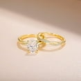 thumbnail image 3 of NYS Jewellrs 925 Sterling Silver 2.55 Ct Oval Cut White Diamond Engagement Wedding Thanksgiving Christmas Bridal Ring Set 14K Yellow Gold Plated For Women's -7.5, 3 of 3
