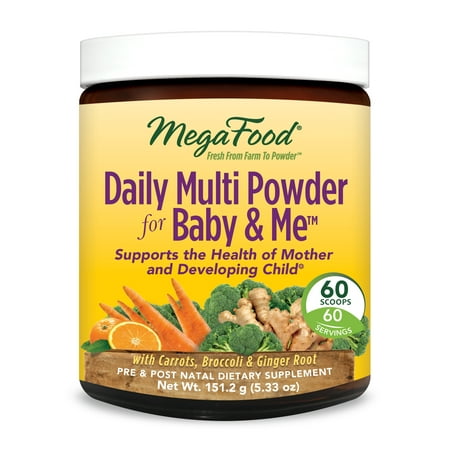 Megafood Baby And Me MegaFood - Daily Multi Powder for Baby & Me, Prenatal and Postnatal Support for Healthy Pregnancy for Mother and Child, Vegetarian, Gluten Free, Non-GMO, 60 Servings (5.33 oz) ()