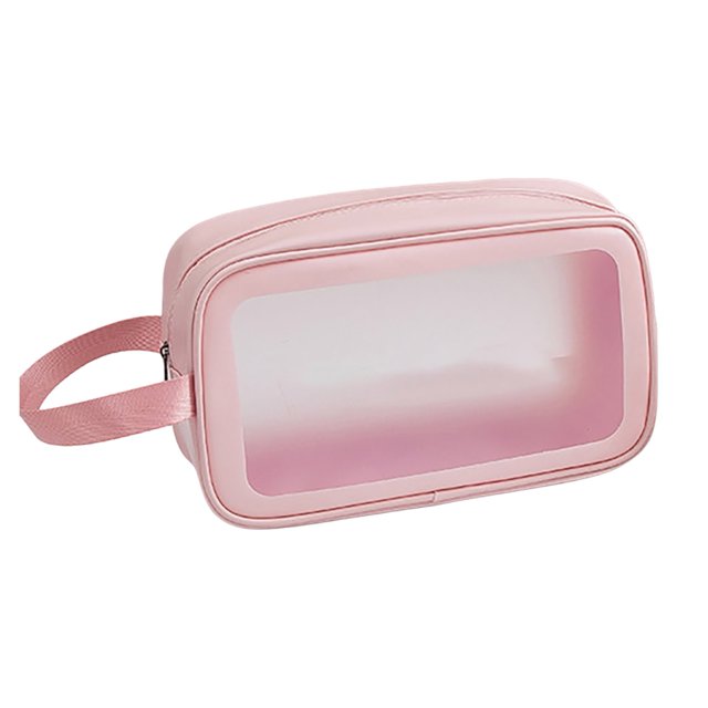 Hyasfey Clear Makeup Bag Travel Toiletry Bag with Handle Zipper Closure Large Capacity Waterproof Transparent Cosmetic Bag