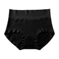 thumbnail image 2 of 6 Pack Women's Brief Underwear Pure 7A Crotch High Waisted Lightly Abdomen Plus Sized Soft Ladies Panties, 2 of 4