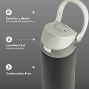 TAL 24oz Stainless Steel 2-in-1 Water Bottle with Straw and Chug Lid, Black