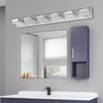 thumbnail image 3 of Modern 6-Light Chrome LED Vanity Light Fixture for Bathroom Mirror & Makeup Area, Anti-Fog Design, Includes Integrated LED Bulbs, 3 of 6