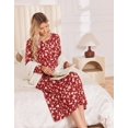 thumbnail image 2 of Ekouaer Long Sleeve Nightgowns for Women Calf Length Sleepwear Long Sleepshirts Crewneck Sleep Dress, 2 of 6