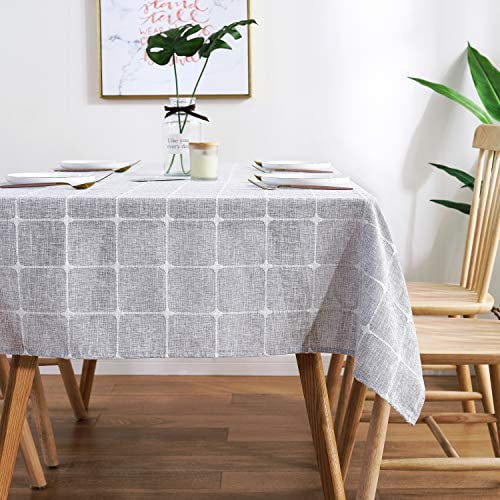 Amhoo Checked Plaid Tablecloth, What Size Light For 54 Round Table