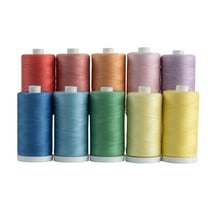 Connecting Threads Rainbow Cotton Quilting Thread Spool Set (Set of 10, Saltwater Taffy)