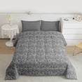 thumbnail image 2 of Feelyou Damask Flower Women Queen Comforter Set, Sliver Gothic Bat Bedding Set, 3pcs, 2 of 8
