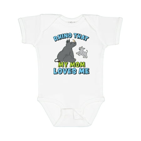 

Inktastic Rhino That My Mom Loves Me with Cute Rhinos Boys or Girls Baby Bodysuit