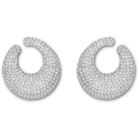 Clear Crystal Pierced Earrings - Clear Crystal Pierced Earrings STONE Pave Circle Rhodium #5017145