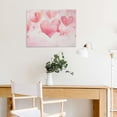 thumbnail image 5 of Fenyluxe Hearts Pink Watercolor Wall Decor for Bathroom Modern Canvas Prints - Ready To Hang Room Home Art Decor 16x12in, 5 of 6